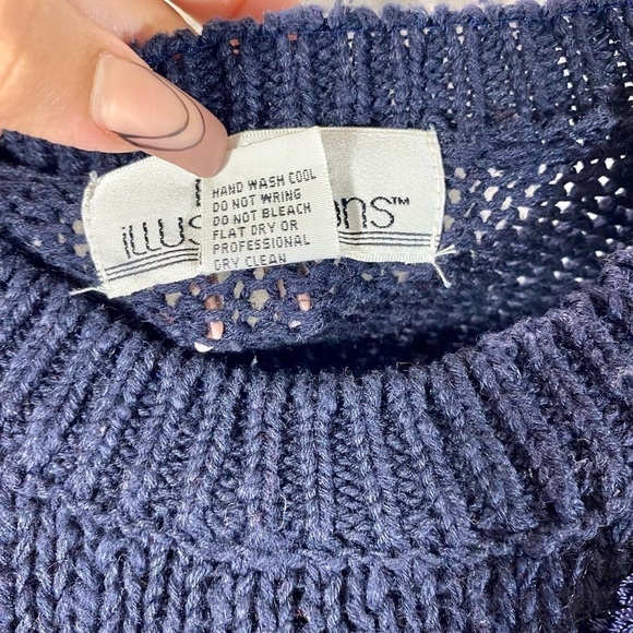 Petite Illustrations Chunky knit Vintage geometric print  sweater size S - Picture 7 of 8